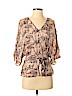 Parker 100% Polyester Tan 3/4 Sleeve Blouse Size XS - photo 1