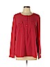 Ann Taylor LOFT 100% Polyester Red Long Sleeve Blouse Size L - photo 1
