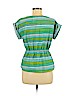 Banana Republic 100% Polyester Green Short Sleeve Blouse Size M (petite) - photo 2