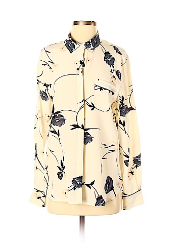 Ganni Long Sleeve Silk Top (view 1)