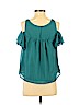 Maeve 100% Polyester Green Short Sleeve Blouse Size 4 (petite) - photo 2