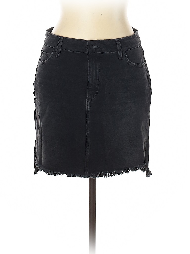 Joe's Jeans Solid Gray Black Denim Skirt 30 Waist 82 off thredUP