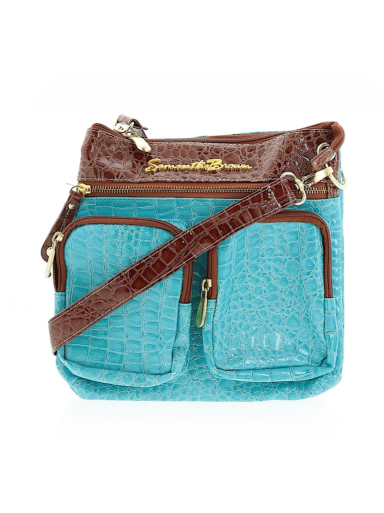 Samantha Brown Color Block Blue Crossbody Bag One Size 82 off thredUP