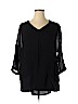 Soft Surroundings Black 3/4 Sleeve Blouse Size XL (petite) - photo 1