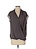 HELMUT Helmut Lang Gray Short Sleeve Blouse Size P (petite) - photo 1