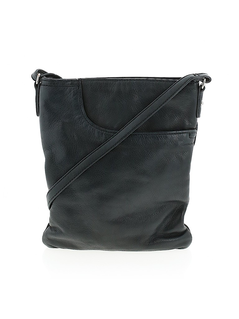 Margot 100% Leather Solid Black Leather Crossbody Bag One Size - 72%