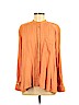 Free People Orange Long Sleeve Button-Down Shirt Size M - photo 1