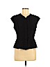 Etcetera Black Short Sleeve Silk Top Size 8 - photo 1
