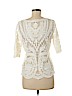 Laundry by Shelli Segal White 3/4 Sleeve Blouse Size M - photo 2