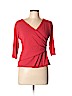 Classiques Entier 100% Silk Red 3/4 Sleeve Silk Top Size M - photo 1