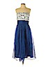 Badgley Mischka 100% Polyester Blue Cocktail Dress Size 8 - photo 1