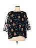 Catherines 100% Nylon Black 3/4 Sleeve Blouse Size 3X (petite) - photo 1