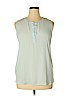 Ann Taylor LOFT 100% Polyester Blue Sleeveless Blouse Size XL - photo 1