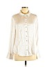 Pure Collection 100% Silk Ivory Long Sleeve Silk Top Size 14 - 16 - photo 1