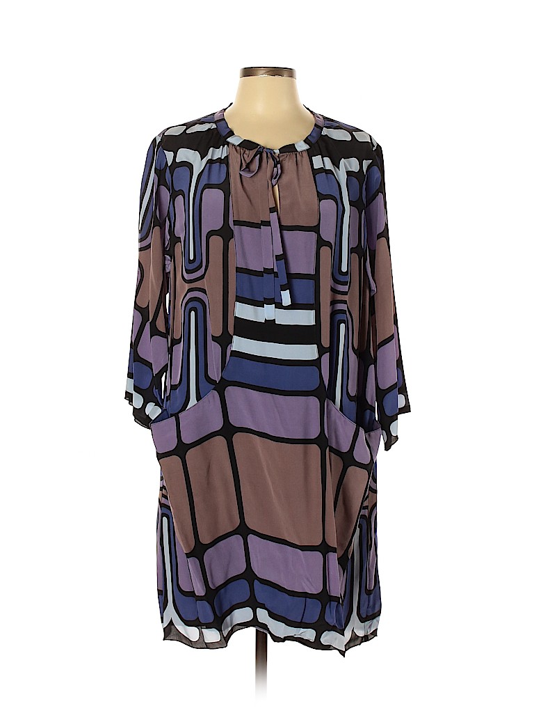 Anna Sui 100% Acetate Purple Casual Dress Size L - photo 1