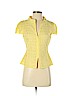 AKRIS for Bergdorf Goodman 100% Silk Yellow Short Sleeve Silk Top Size 4 - photo 1