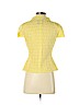 AKRIS for Bergdorf Goodman 100% Silk Yellow Short Sleeve Silk Top Size 4 - photo 2