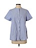 Theory 100% Cotton Blue Short Sleeve Button-Down Shirt Size P (petite) - photo 1