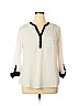 New Directions White Long Sleeve Blouse Size XL - photo 1
