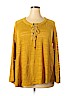 Free 2 luv Yellow Long Sleeve Top Size 2X - photo 1