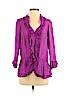 Rebecca Taylor 100% Silk Purple Long Sleeve Silk Top Size 4 - photo 1