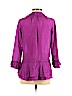 Rebecca Taylor 100% Silk Purple Long Sleeve Silk Top Size 4 - photo 2