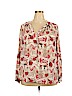 Tahari by ASL 100% Polyester Red Long Sleeve Blouse Size 2X - photo 1