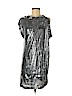 Diane von Furstenberg 100% Silk Silver Cocktail Dress Size 6 - photo 1