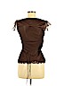 Diane von Furstenberg 100% Silk Brown Short Sleeve Silk Top Size 6 - photo 2