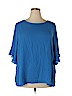 Zac & Rachel 100% Polyester Blue 3/4 Sleeve Blouse Size 2X - photo 1