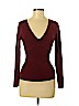 BCBGMAXAZRIA Burgundy Silk Pullover Sweater Size M - photo 1