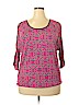 INC International Concepts 100% Rayon Pink 3/4 Sleeve Top Size 2X - photo 1