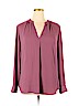 Soho JEANS NEW YORK & COMPANY 100% Polyester Purple Long Sleeve Blouse Size XL - photo 1
