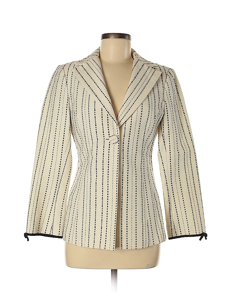Nanette Lepore 100% Cotton Stripes Ivory Blazer Size 8 - 85% off | thredUP