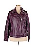 Ashley Stewart 100% Polyurethane Purple Faux Leather Jacket Size 18 - photo 1
