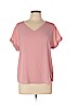 Pink Rose 100% Polyester Pink Short Sleeve Blouse Size L - photo 1