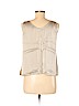 Eileen Fisher 100% Silk Tan Sleeveless Silk Top Size M - photo 2