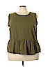 Lane Bryant 100% Cotton Green Sleeveless Top Size 28 - 26 Plus - photo 1