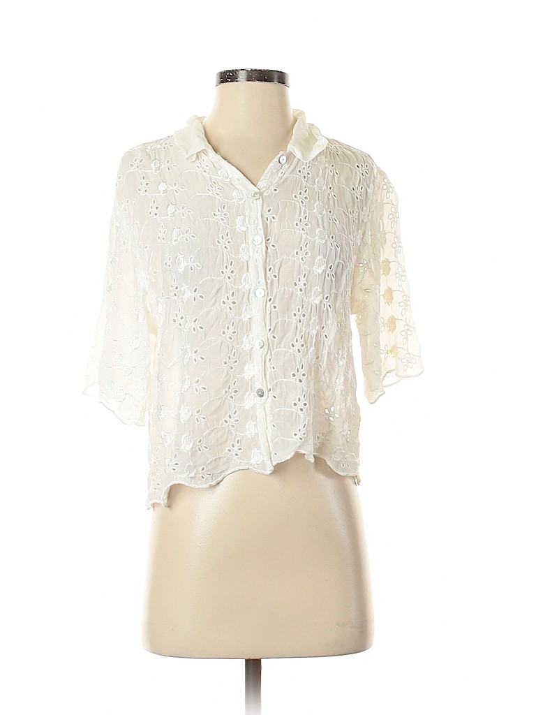 Johnny Was 100% Rayon Solid White 3/4 Sleeve Blouse Size M - 79% off ...