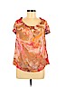 Diane von Furstenberg Tan Short Sleeve Blouse Size 2 - photo 1