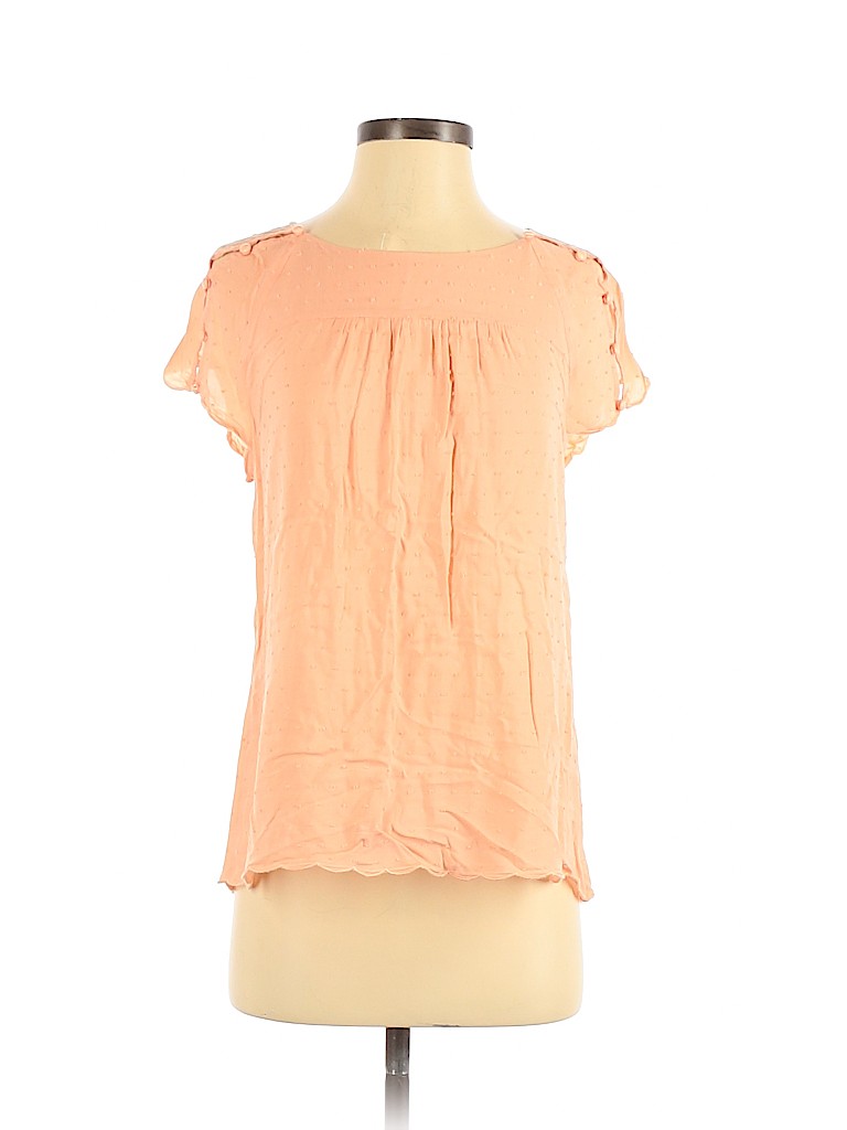 Maeve 100% Polyester Orange Short Sleeve Blouse Size 0 - photo 1
