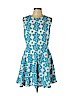 Diane von Furstenberg 100% Cotton Blue Cocktail Dress Size 12 - photo 1