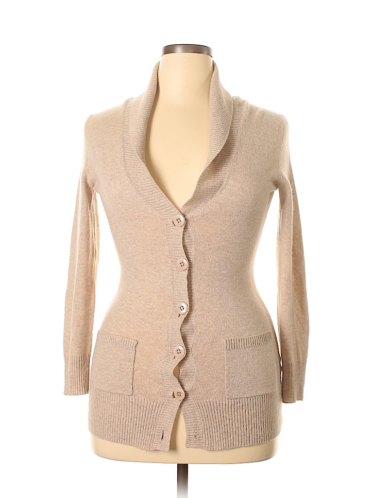 Lord & Taylor 100% Cashmere Tan Cashmere Cardigan Size XL - photo 1