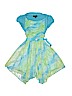 Iz Byer 100% Polyester Metallic Tie-dye Blue Special Occasion Dress Size 8 - photo 1