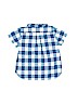 Burberry 100% Cotton Checkered-gingham Blue Short Sleeve Button-Down Shirt 9-12 MO / 12 MO - photo 2