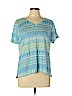 J.jill 100% Linen Blue Short Sleeve Top Size L (petite) - photo 1