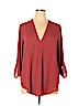 Lush 100% Polyester Orange 3/4 Sleeve Blouse Size XL - photo 1