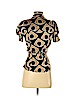 Diane von Furstenberg Tan Short Sleeve Silk Top Size 4 - photo 2