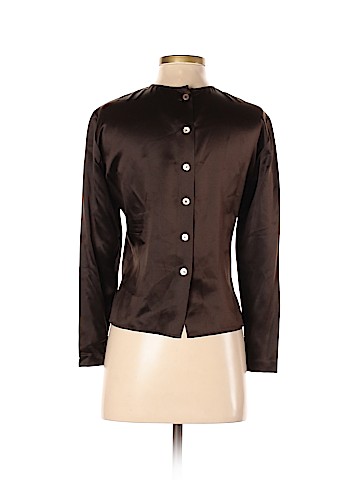 Linda Allard Ellen Tracy Long Sleeve Silk Top (view 2)