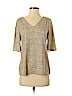 Ann Taylor 100% Polyester Tan 3/4 Sleeve Blouse Size XS - photo 1